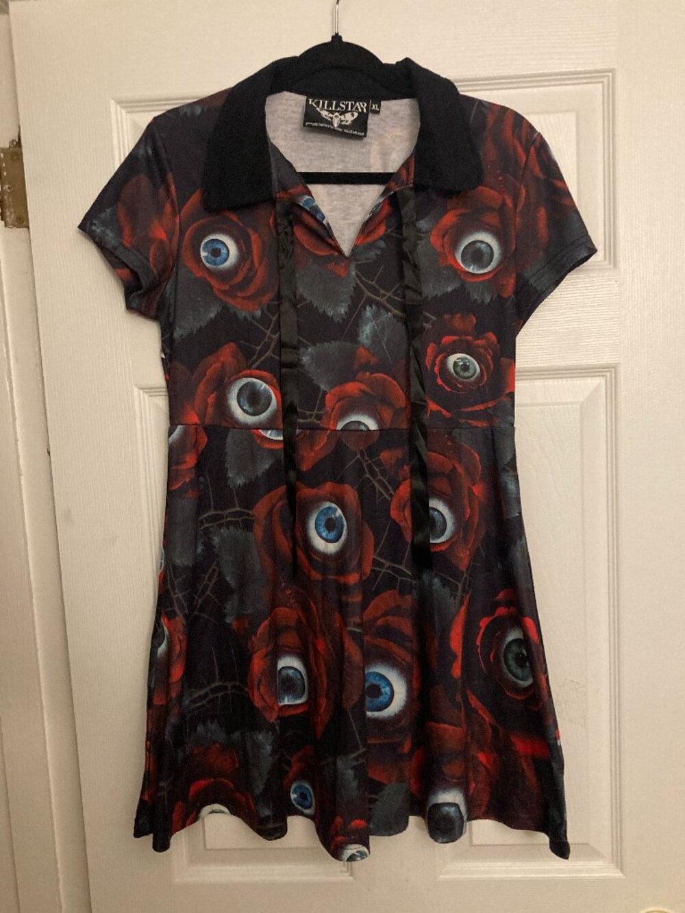 Killstar C U in Paradise Rose Eyeball Collared Dress